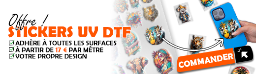 Autocollants UV DTF avec relief au mètre